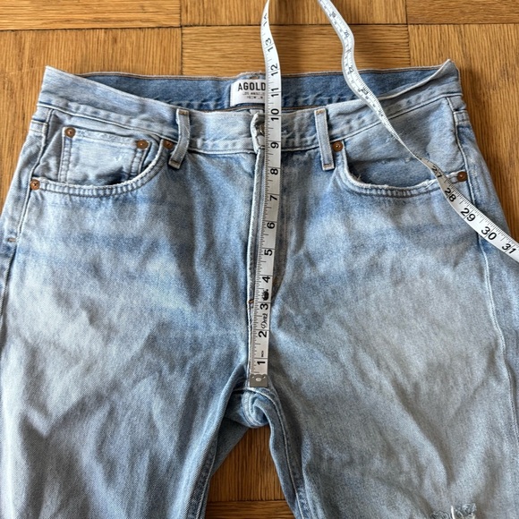 Agolde 29 High Rise Distressed Blue Denim Jeans - Picture 9 of 11